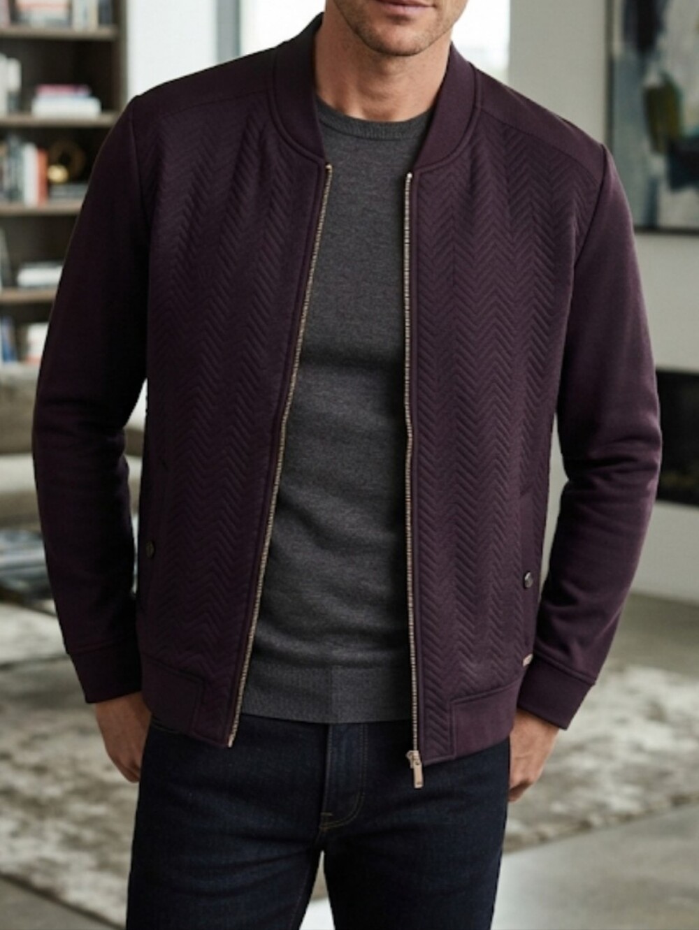 Ted Baker Mens Full Zip Jacket Sz 6/XL